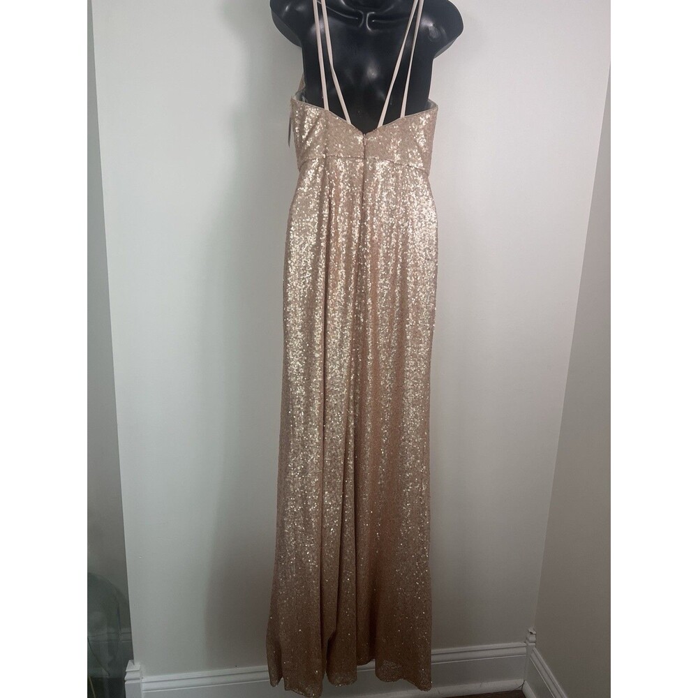 Dessy Collection NEW Size 4 Elle 3010 Sequin Rose Gold Gown Dress $284 - Picture 14 of 16